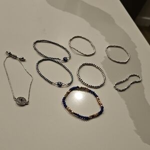 Evil Eye Silver Blue Bracelets